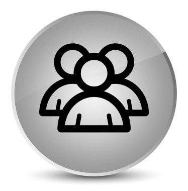 Grup simgesi zarif beyaz yuvarlak düğmesi