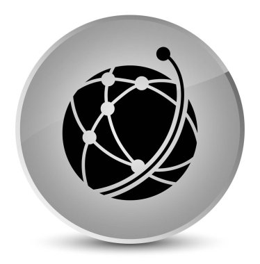 Küresel ağ kutsal kişilerin resmi zarif beyaz yuvarlak düğme