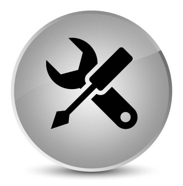 Ayarları simgesi zarif beyaz yuvarlak düğmesi