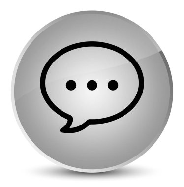 Konuşma balonu simgesini zarif beyaz yuvarlak düğmesi