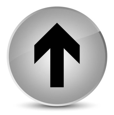 Ok simgesi zarif beyaz yuvarlak düğmesini upload