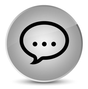 Konuşma simgesini zarif beyaz yuvarlak düğmesi