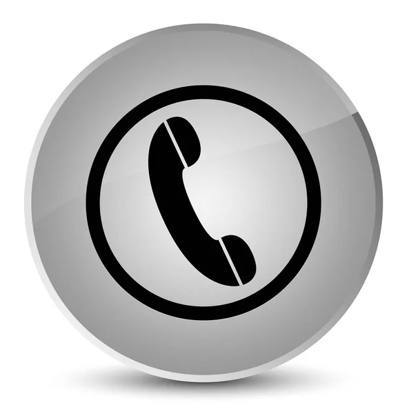 Phone icon elegant white round button — Stock Photo, Image