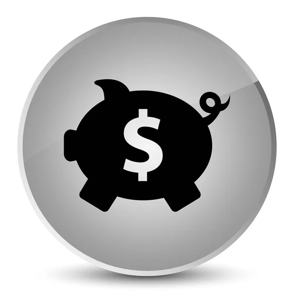 Piggy bank dollarteken elegante witte ronde knoop van het pictogram — Stockfoto