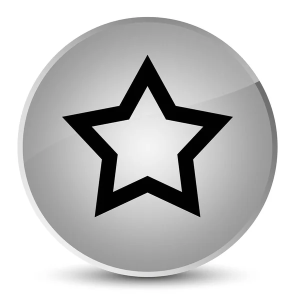 Yıldız simgesi zarif beyaz yuvarlak düğmesi — Stok fotoğraf