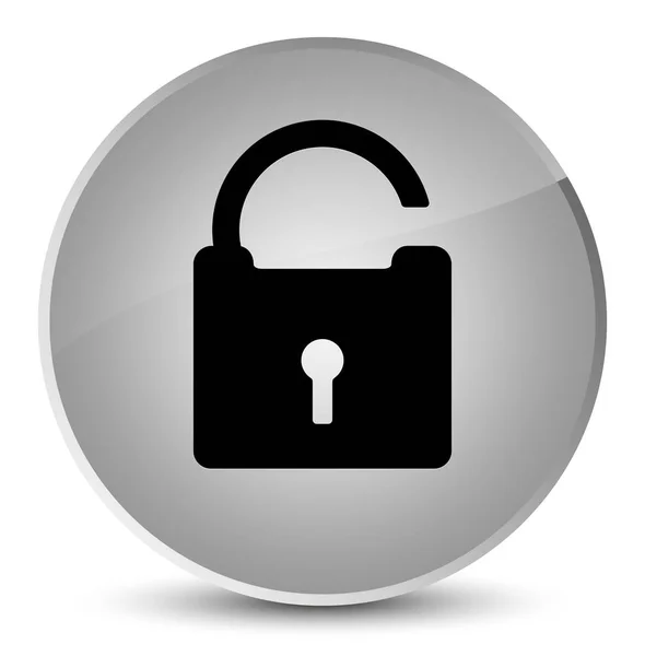 Unlock icon elegant white round button — Stock Photo, Image