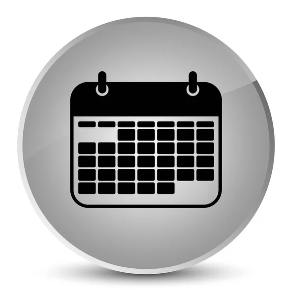 Ημερολόγιο εικονίδιο κομψό λευκό στρογγυλό κουμπί — Φωτογραφία Αρχείου