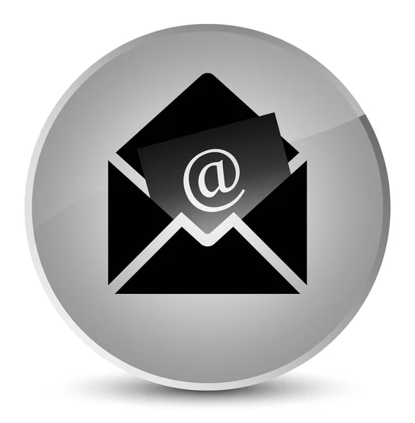 Ενημερωτικό δελτίο ηλεκτρονικού ταχυδρομείου εικονίδιο κομψό λευκό στρογγυλό κουμπί — Φωτογραφία Αρχείου