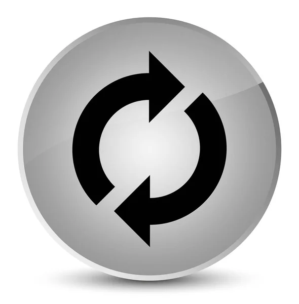 Εικονίδιο κομψό λευκό στρογγυλό κουμπί Ενημέρωση — Φωτογραφία Αρχείου