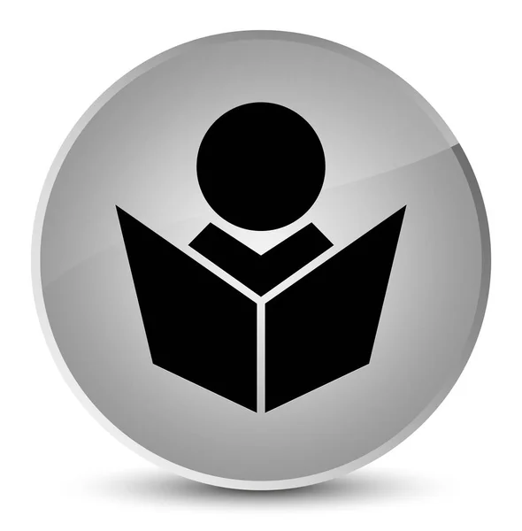E-learning pictogram elegante witte, ronde knop — Stockfoto