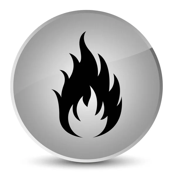 Fire icon elegant white round button — Stock Photo, Image