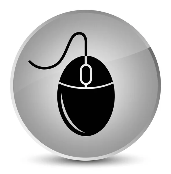 Ícone do mouse elegante botão redondo branco — Fotografia de Stock