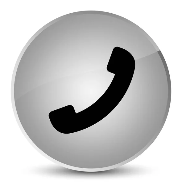 Phone icon elegant white round button — Stock Photo, Image