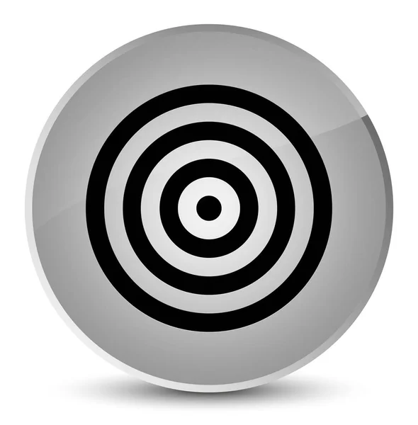 Hedef simgesi zarif beyaz yuvarlak düğmesi — Stok fotoğraf