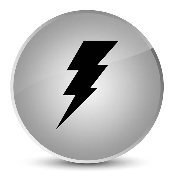 Elektrizitätssymbol eleganter weißer runder Knopf — Stockfoto