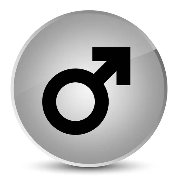 Male sign icon elegant white round button — Stock Photo, Image