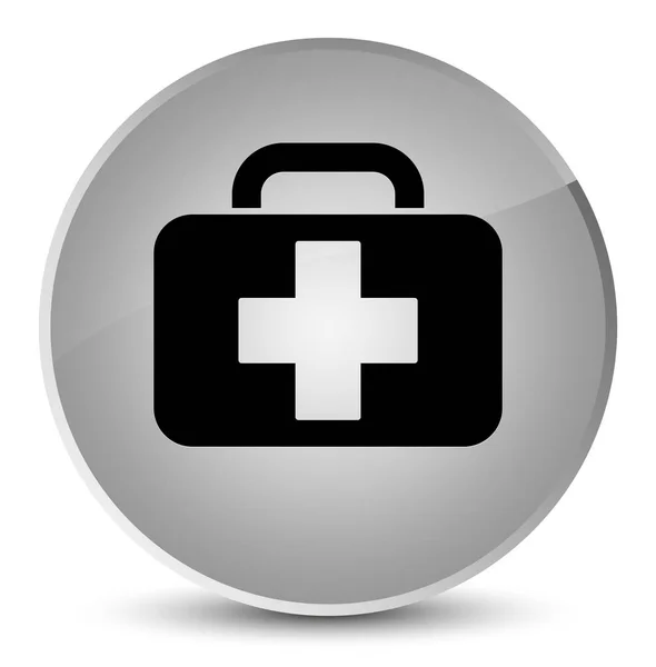 Medical bag icon elegant white round button — Stock Photo, Image