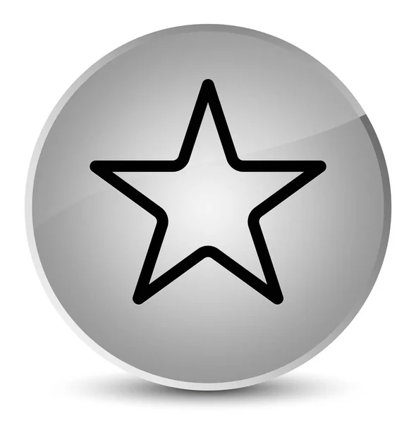 Elegancki biały okrągły przycisk ikonę gwiazdki — Zdjęcie stockowe