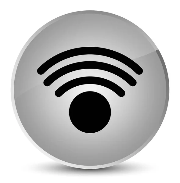 Tombol bundar putih elegan ikon Wifi — Stok Foto