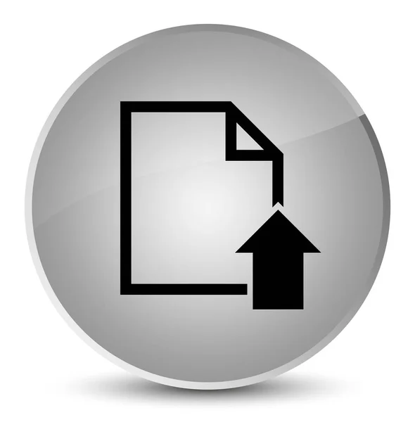 Upload document icon elegant white round button — Stock Photo, Image