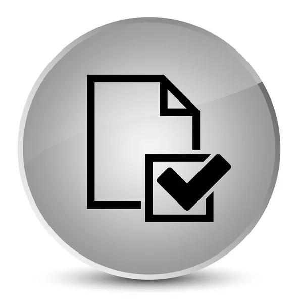 Ícone de lista de verificação elegante botão redondo branco — Fotografia de Stock
