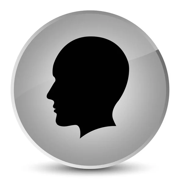 Head men face icon elegant white round button — Stock Photo, Image