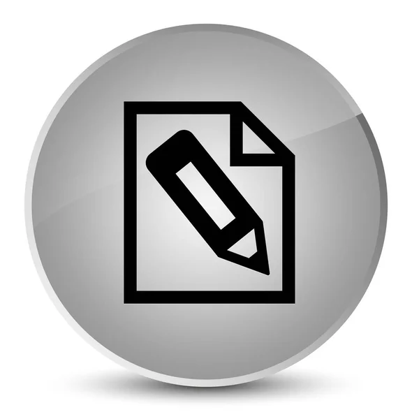Tužka v stránky ikonu elegantní bílé kulaté tlačítko — Stock fotografie