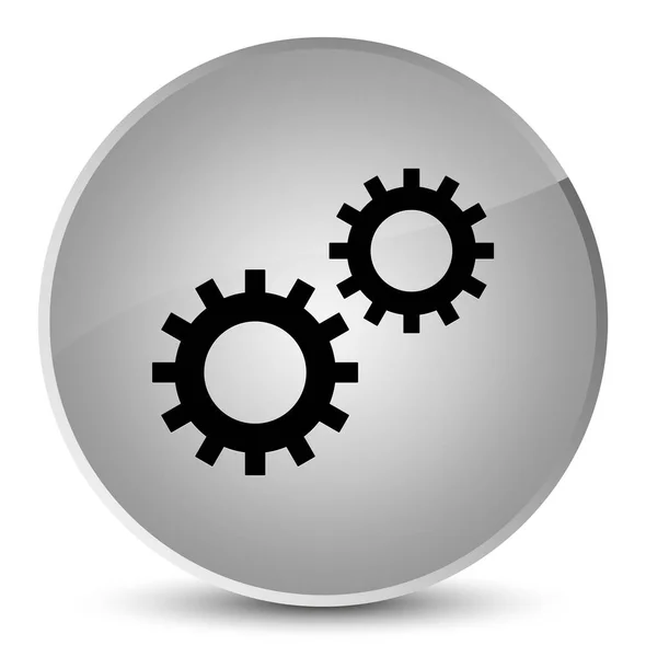 Process icon elegant white round button — Stock Photo, Image