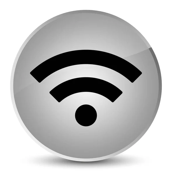 Wi-Fi ikonu elegantní bílé kulaté tlačítko — Stock fotografie