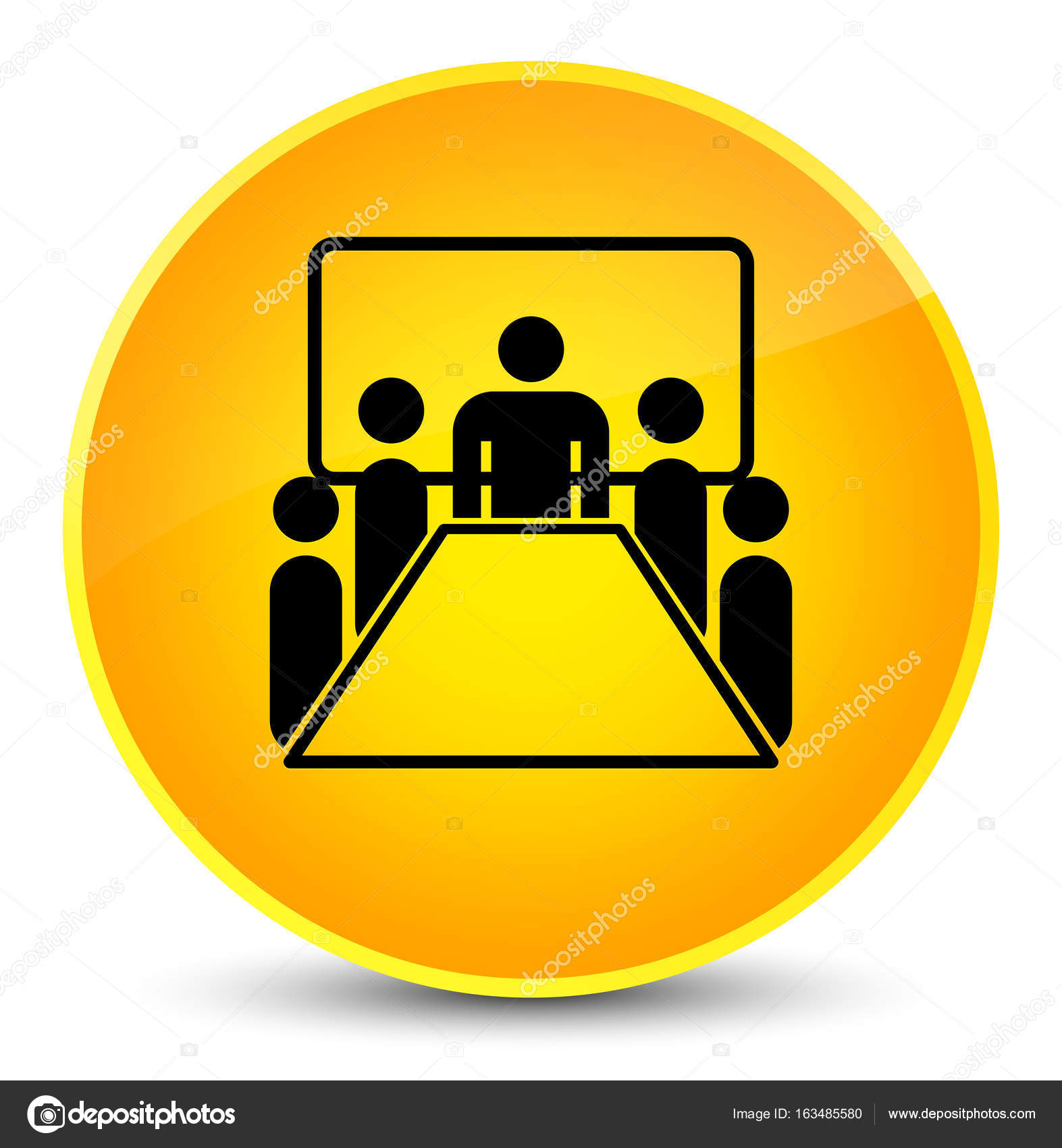 Meeting Room Icon Elegant Yellow Round Button Stock Photo C Fr Design 163485580