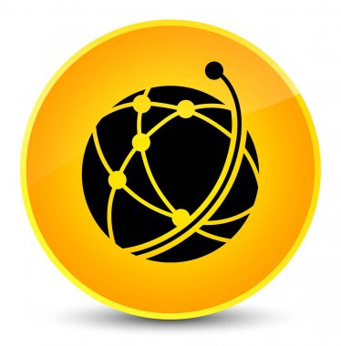 Küresel ağ kutsal kişilerin resmi zarif sarı yuvarlak düğme