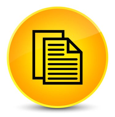 Belge sayfaları simgesi zarif sarı yuvarlak düğmesi