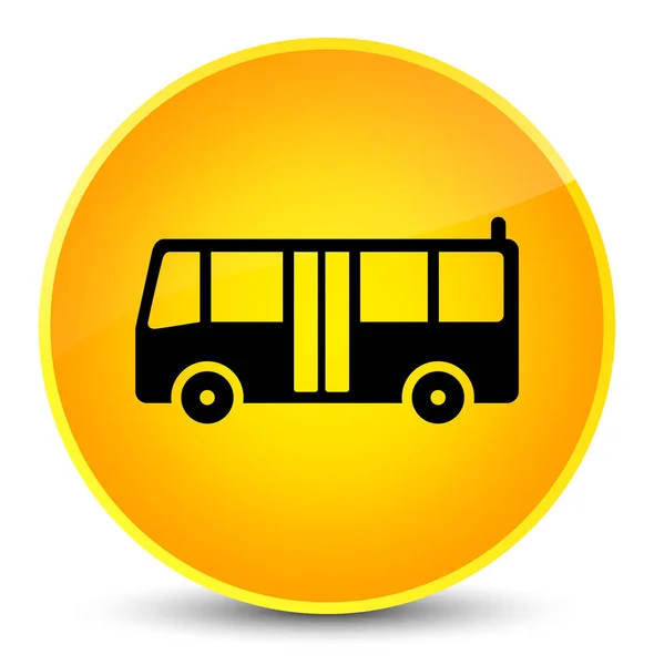 Icona bus elegante pulsante rotondo giallo — Foto Stock
