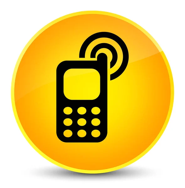 Cellphone ringing icon elegant yellow round button — Stock Photo, Image