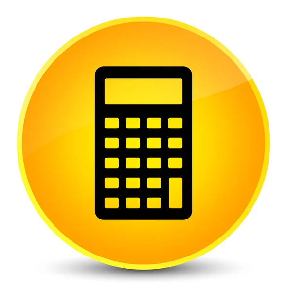 Ícone calculadora elegante botão redondo amarelo — Fotografia de Stock