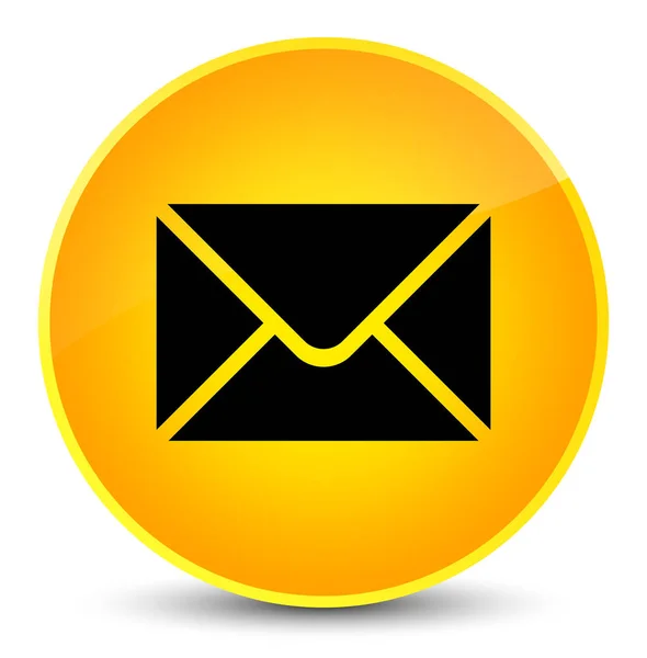 Ícone de e-mail elegante botão redondo amarelo — Fotografia de Stock