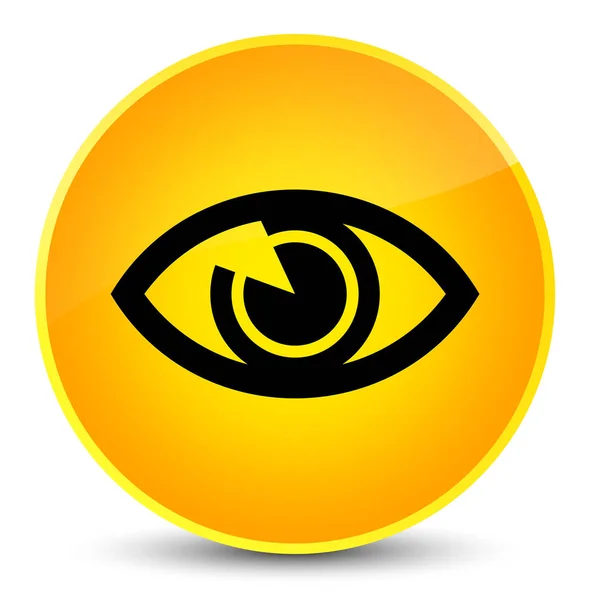 Значок очей елегантна жовта кругла кнопка — стокове фото