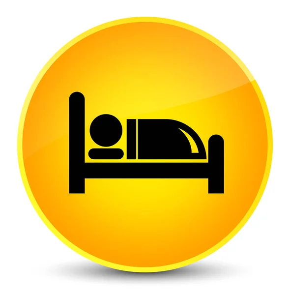 Hotel bed elegante gele ronde knoop van het pictogram — Stockfoto