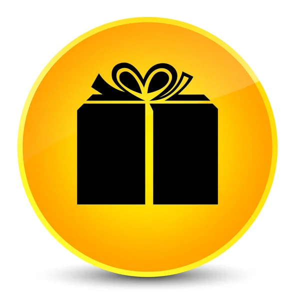 Gift box icon elegant yellow round button — Stock Photo, Image