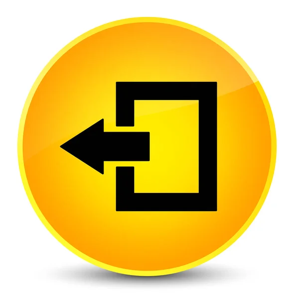 Ikona elegantní žluté kulaté tlačítko Odhlásit — Stock fotografie