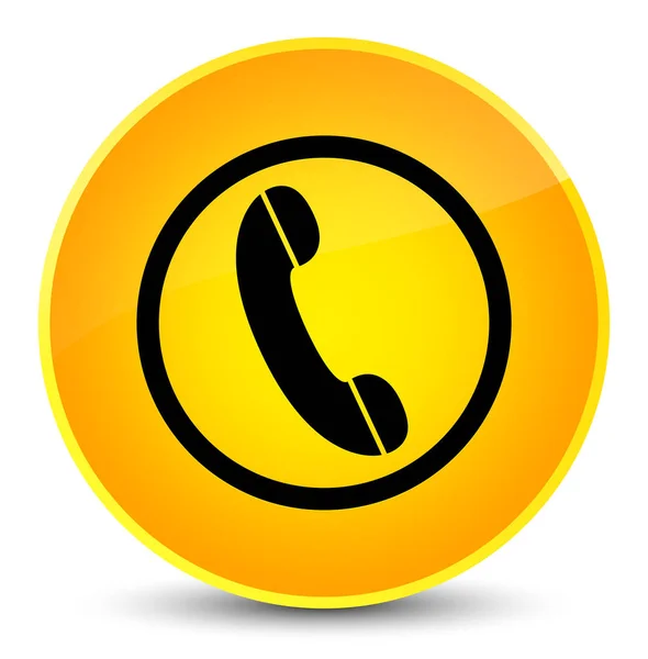 Telefon simgesi zarif sarı yuvarlak düğmesi — Stok fotoğraf