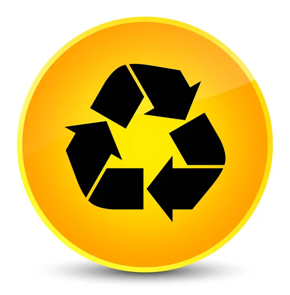 Recycling-Symbol elegante gelbe runde Taste — Stockfoto