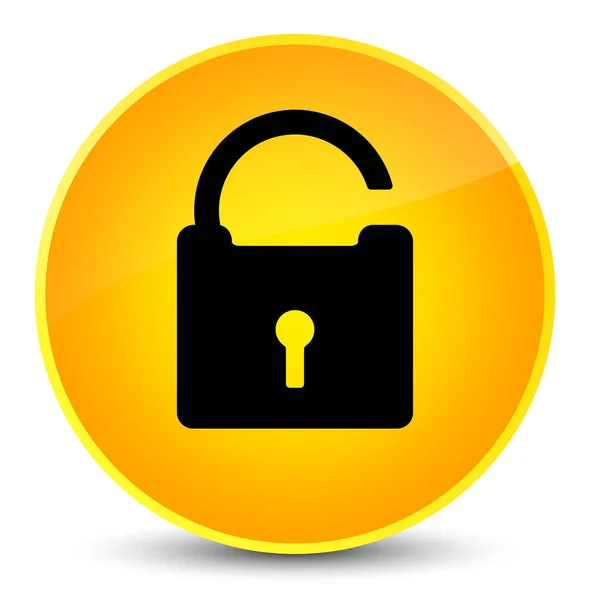 Odblokować elegancki żółty przycisk Okrągła ikona — Zdjęcie stockowe