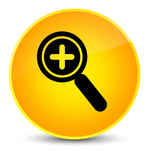 Zoom em ícone elegante botão redondo amarelo — Fotografia de Stock