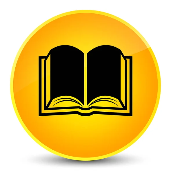 Książka ikona elegancki żółty okrągły przycisk — Zdjęcie stockowe