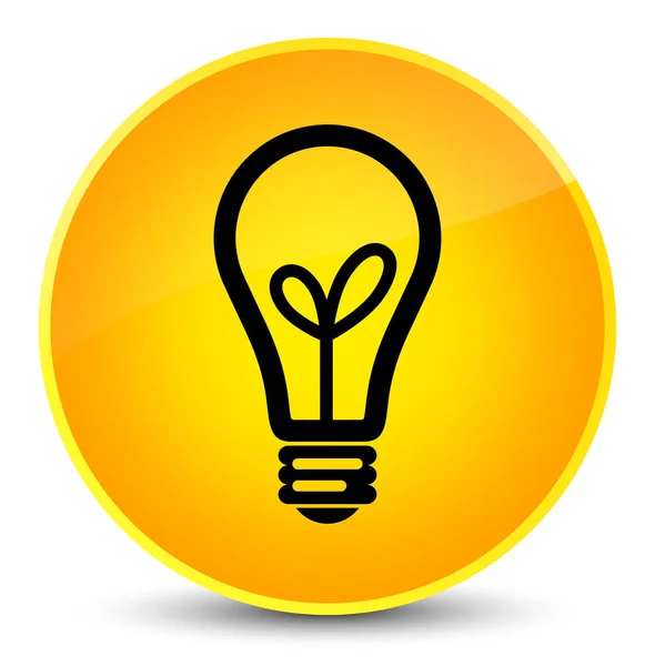 벌브 아이콘 우아한 노란색 라운드 버튼 — 스톡 사진