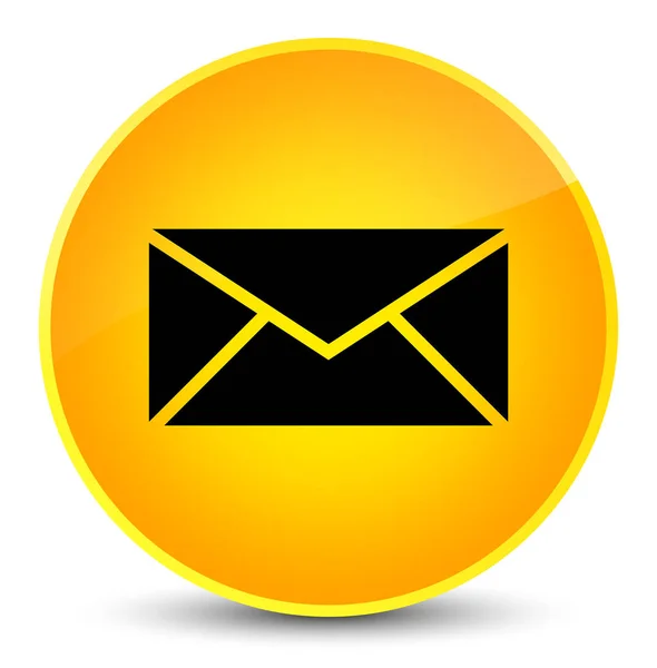 Ícone de e-mail elegante botão redondo amarelo — Fotografia de Stock