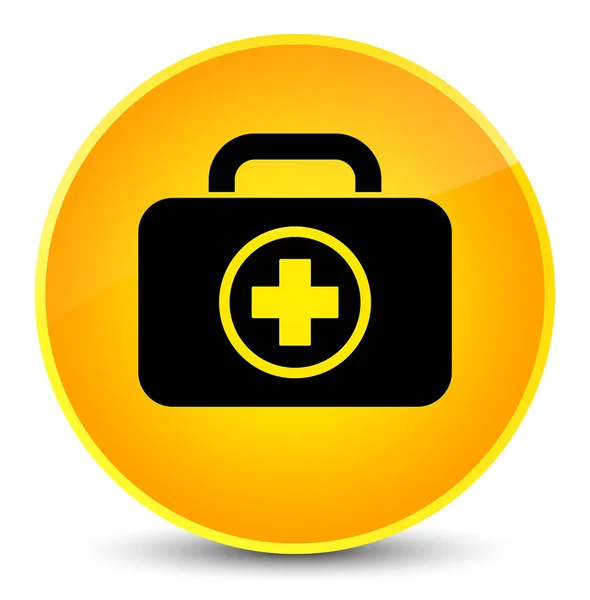 Kit di pronto soccorso icona elegante pulsante rotondo giallo — Foto Stock