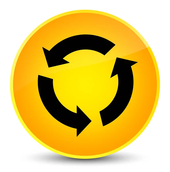 Ikona elegancki żółty okrągły przycisk Odśwież — Zdjęcie stockowe