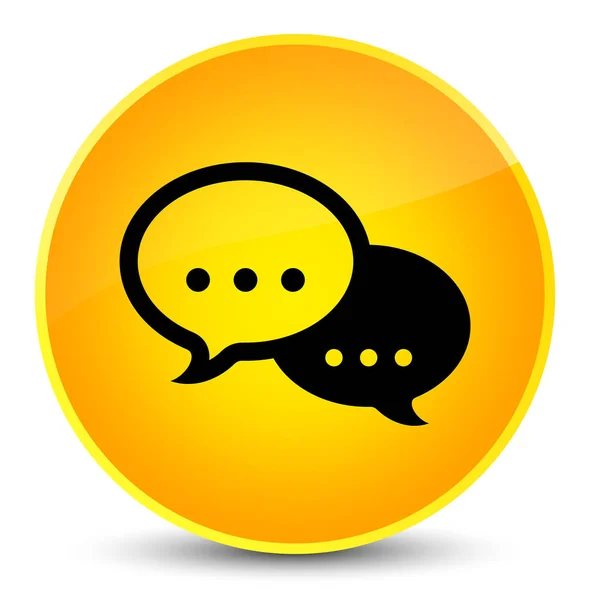 Talk icono burbuja elegante botón redondo amarillo —  Fotos de Stock